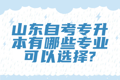 山东自考专升本有哪些专业可以选择?